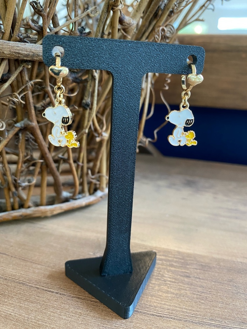 Peanuts Snoopy & Woodstock Dangle Earrings New